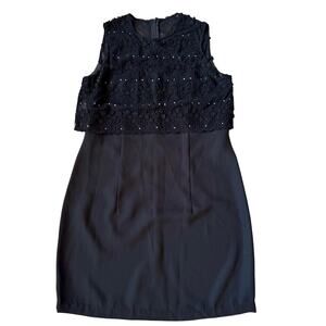 J.R Nite Vintage Cocktail Embellished Lace Floral Overlay Dress size 10 NEW